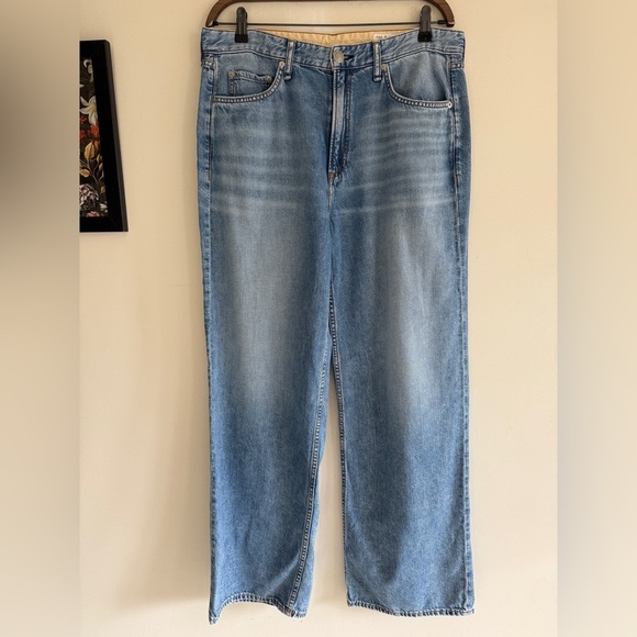 rag & bone Logan Mid Rise Wide Light Weight Zip Fly Women's Jeans SZ 31 - Picture 2 of 16